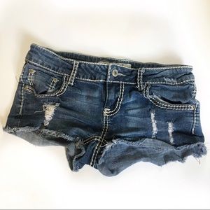 Distressed Denim Shorts